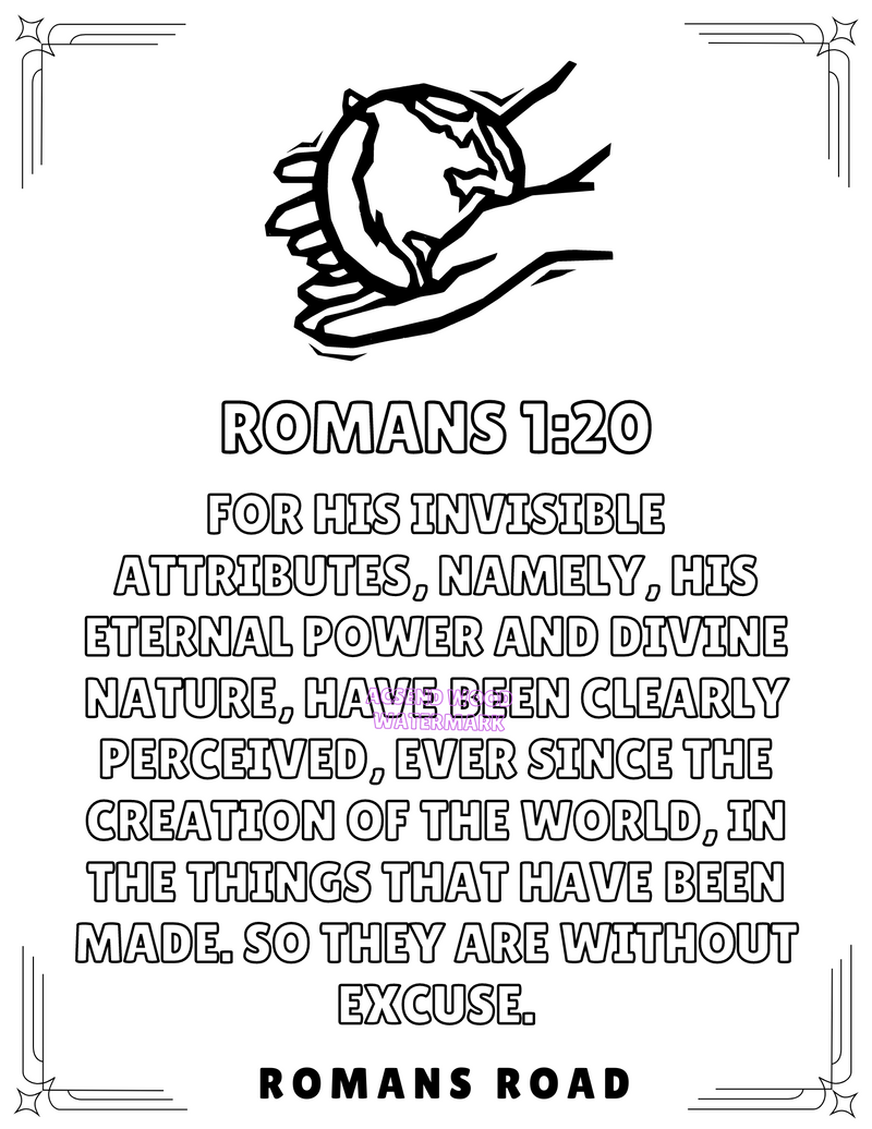 Romans Road - Bible Verse Coloring Book (Digital Download)