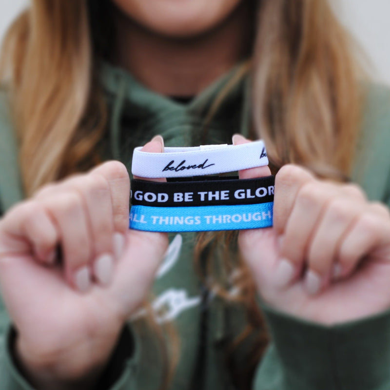 *NEW* "Trust in Him" 3-PACK | "To God Be The Glory/Beloved/Phil. 4:13" Reversible Wristbands - Christian Apparel and Accessories - Ascend Wood Products