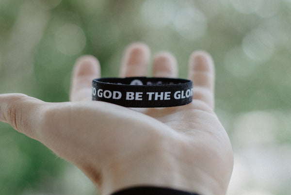 TO GOD BE THE GLORY Reversible Wristband - Black - Christian Apparel and Accessories - Ascend Wood Products