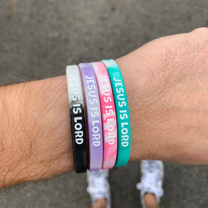 [NEW] JESUS IS KING (4-Pack) Thin Silicone Bracelets - Christian Apparel and Accessories - Ascend Wood Products