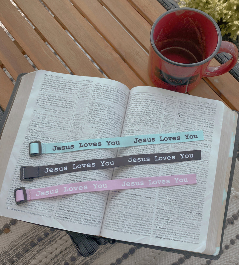 [$4] Jesus Loves You Bracelet - Adjustable - Christian Apparel and Accessories - Ascend Wood Products